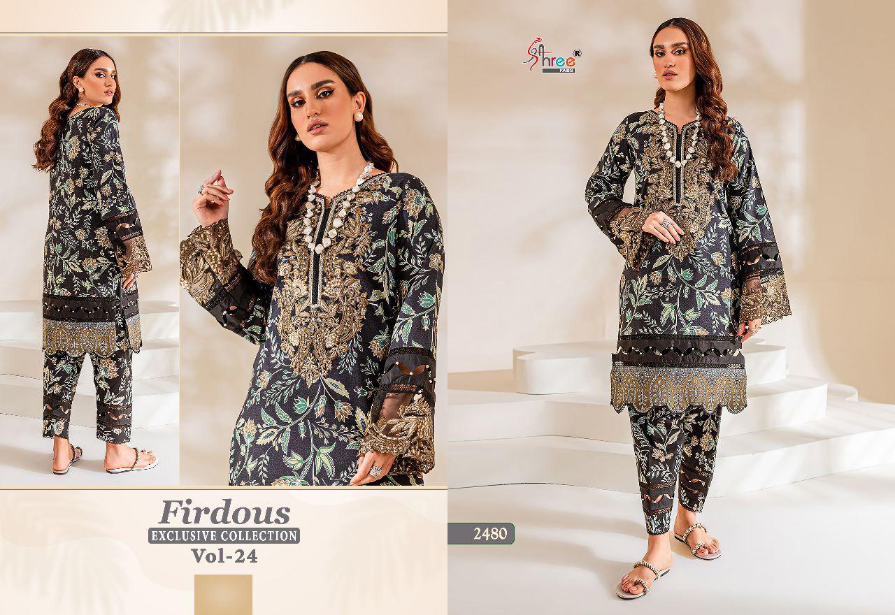 Shree Firdous Exclusive Collection Vol 24 Designer Wholesale Pakistani Suits

